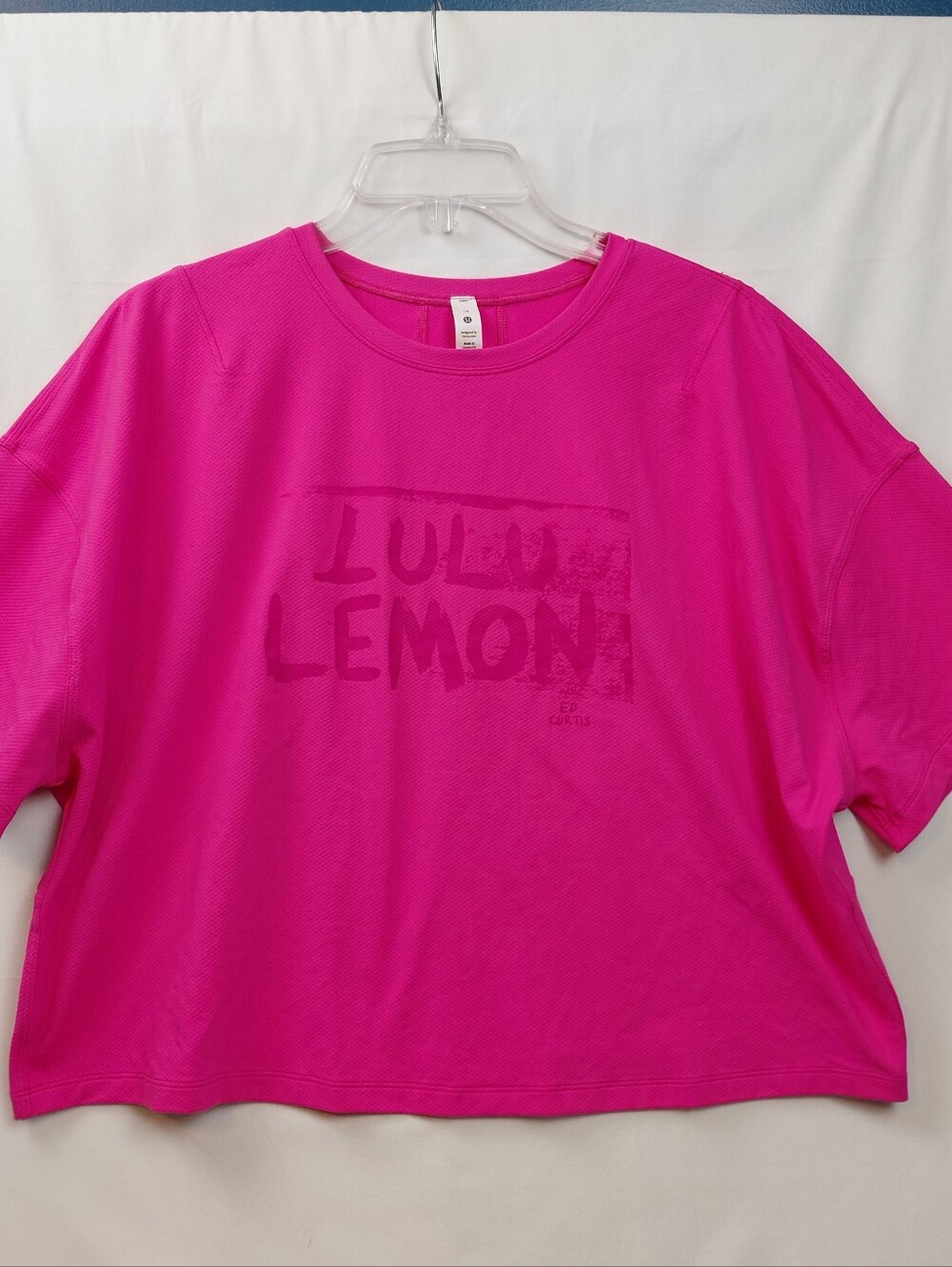 Lululemon X Ed Curtis Shirt Size 12 Pink Boxy Oversized Cropped